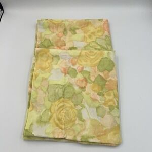 Vintage Cannon Royal Family Set of 2 King Pillowcases Watercolor Rose Floral 70s